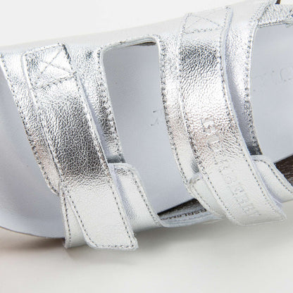 Girls Silver Leather Sandals