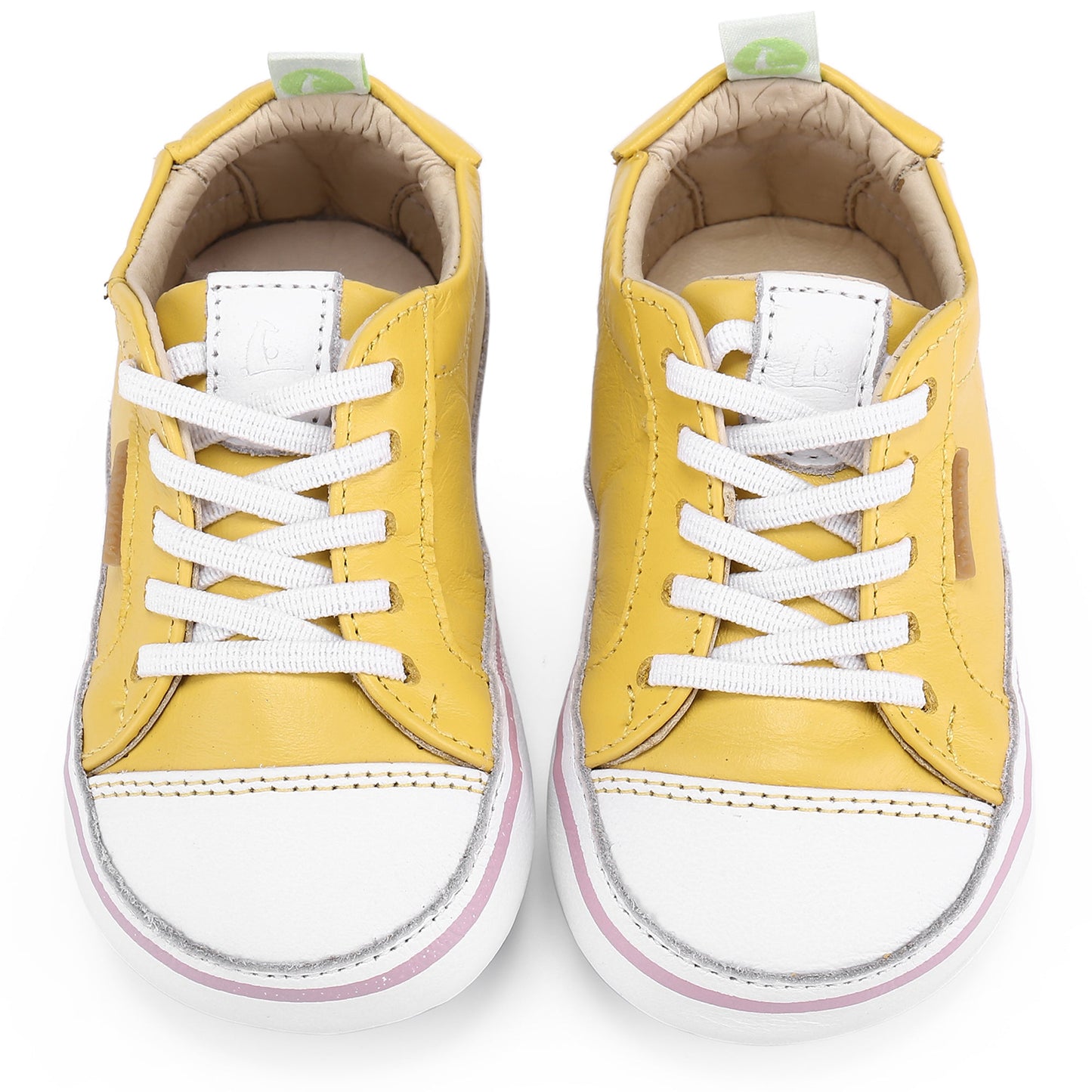 Baby Girls Yellow 'Funky' Leather Trainers