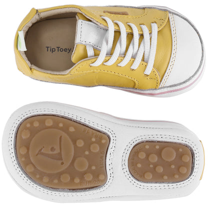 Baby Girls Yellow 'Funky' Leather Trainers