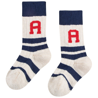 Girls Navy Blue Cotton Socks