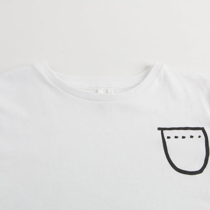 Girls White & Black Piano Print Plum T-shirt