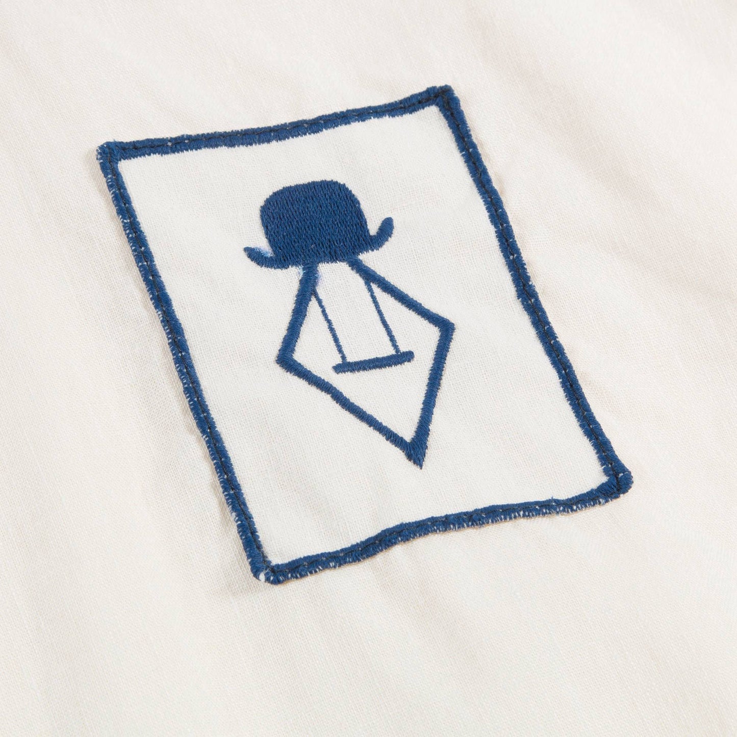 Girls Raw White Blue Logo Cotton T-shirt
