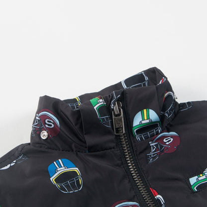 Boys Black Helmet  Parka Jackets