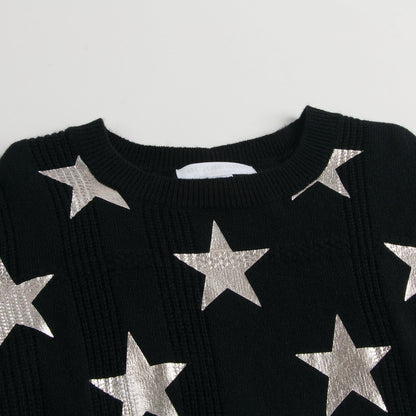 Boys Black Stars Print Sweater