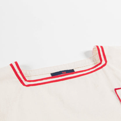 Girls Raw White Red Logo Cotton T-shirt