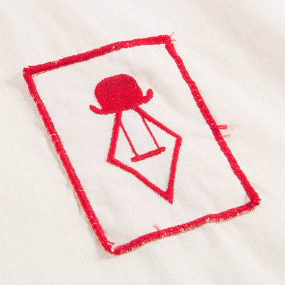 Girls Raw White Red Logo Cotton T-shirt