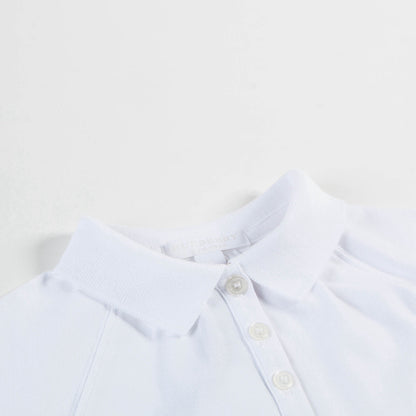 Girls White Cotton Polo Dress