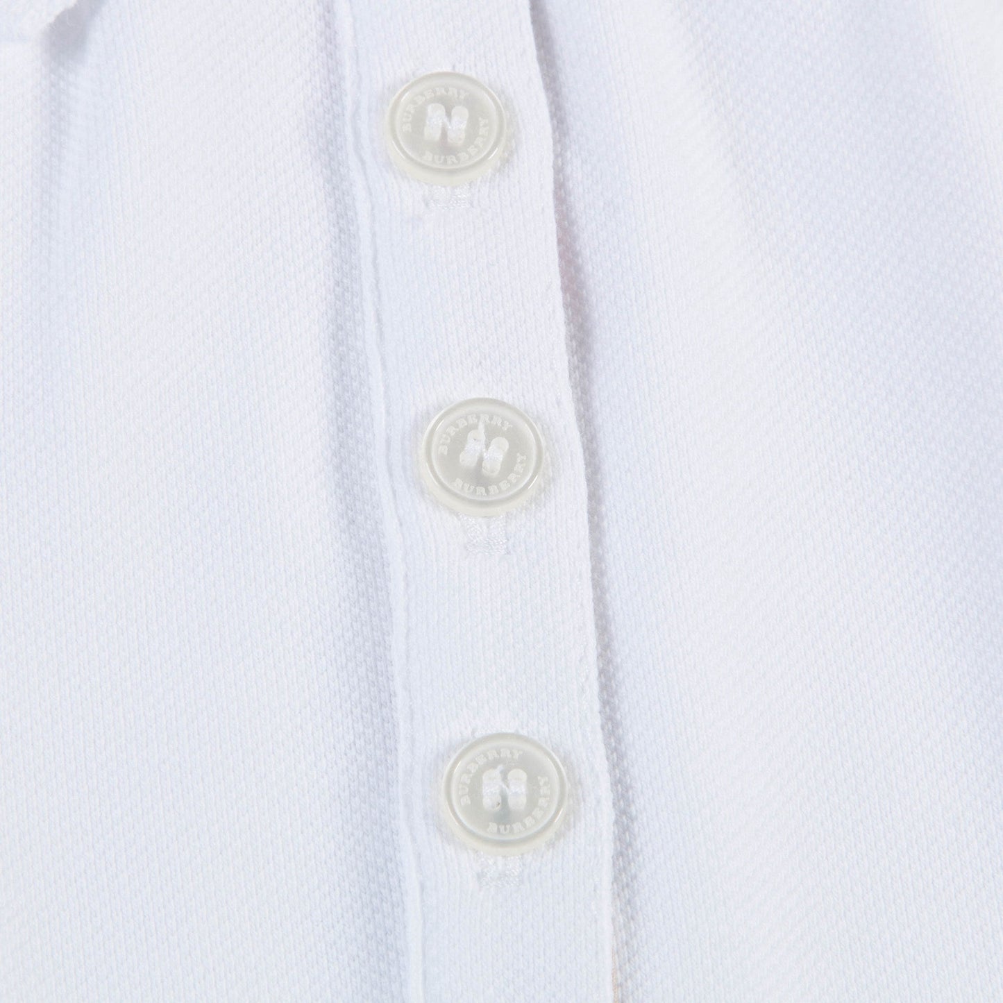 Girls White Cotton Polo Dress
