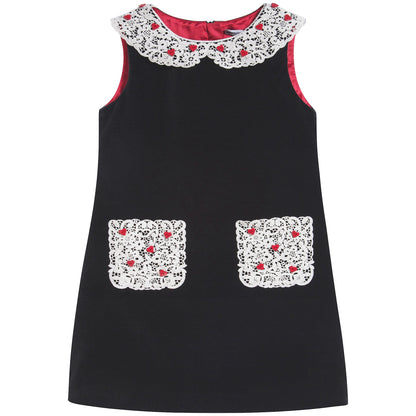 Girls Black Cotton Dress