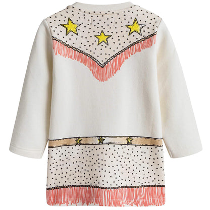 Baby Girls White Fancy Printed 'Savannah' Dress