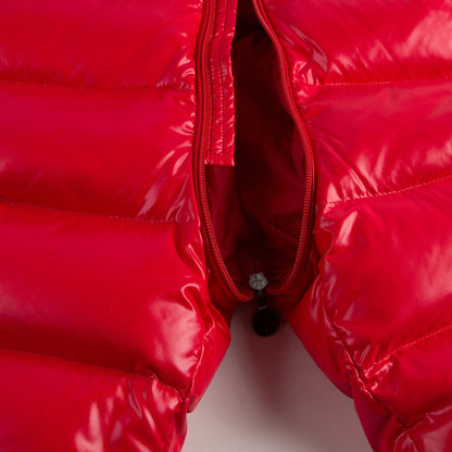 Baby Red Plush Trims Hooded Padded Down 'Crystal'Snowsuit