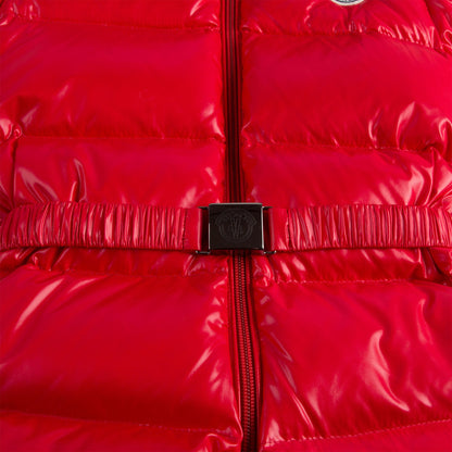 Baby Red Plush Trims Hooded Padded Down 'Crystal'Snowsuit