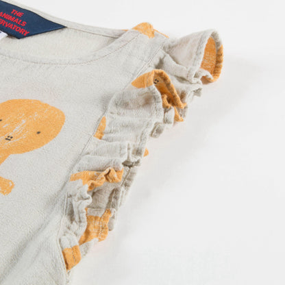 Girls Beige Tao Busts Cotton Dress