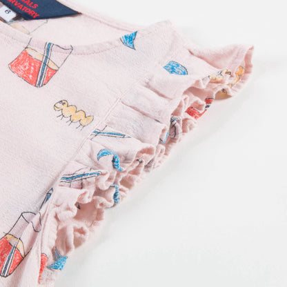 Girls Quartz Glasses Cotton Dress