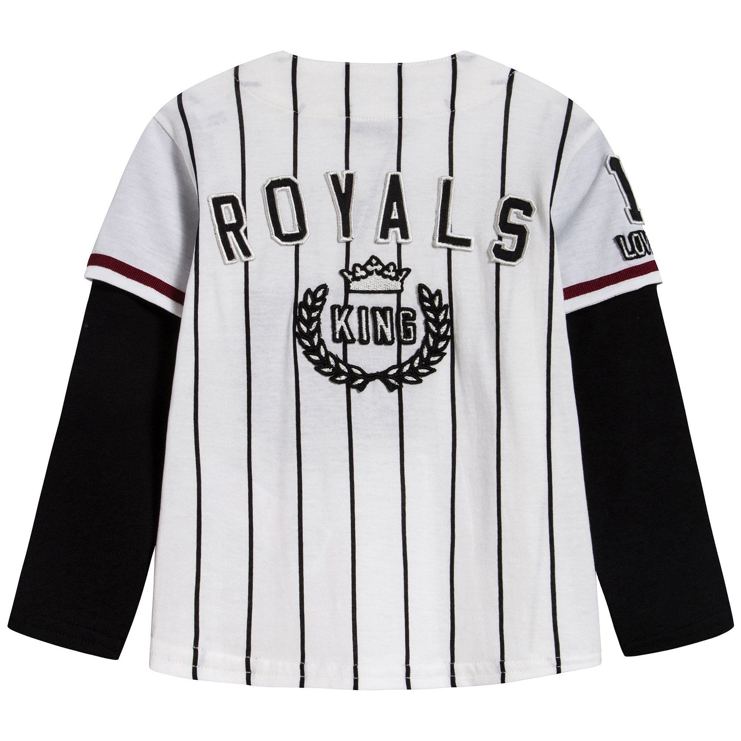 男婴白色条纹棉T恤