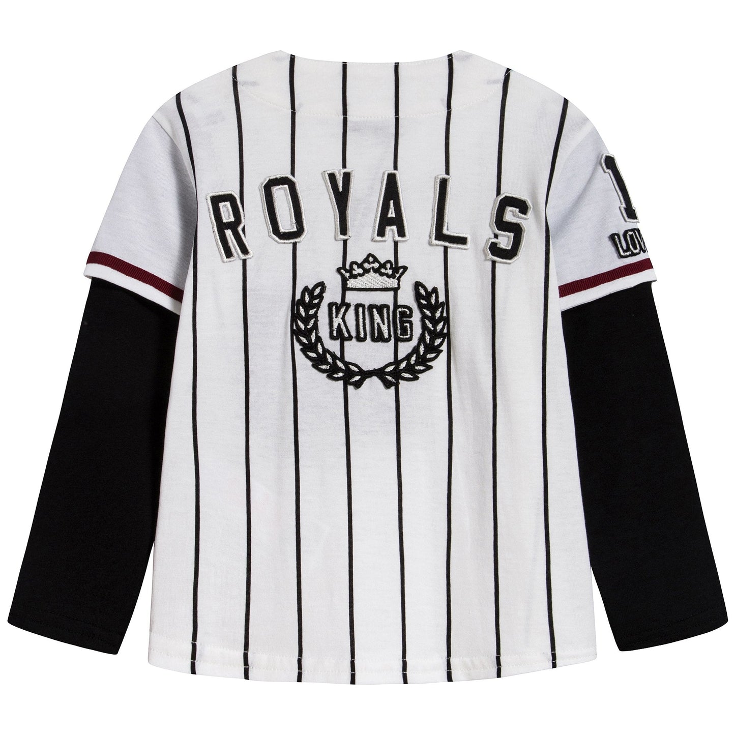 男婴白色条纹棉T恤