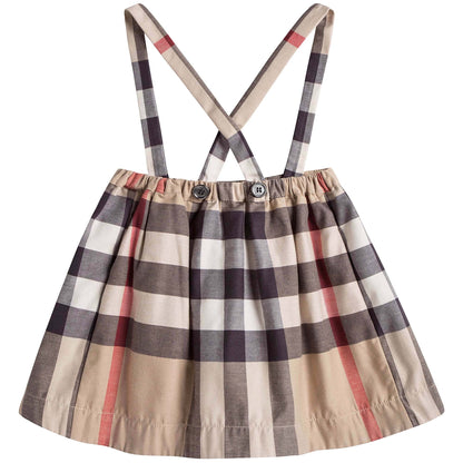 Baby Girls Check Skirt with Braces