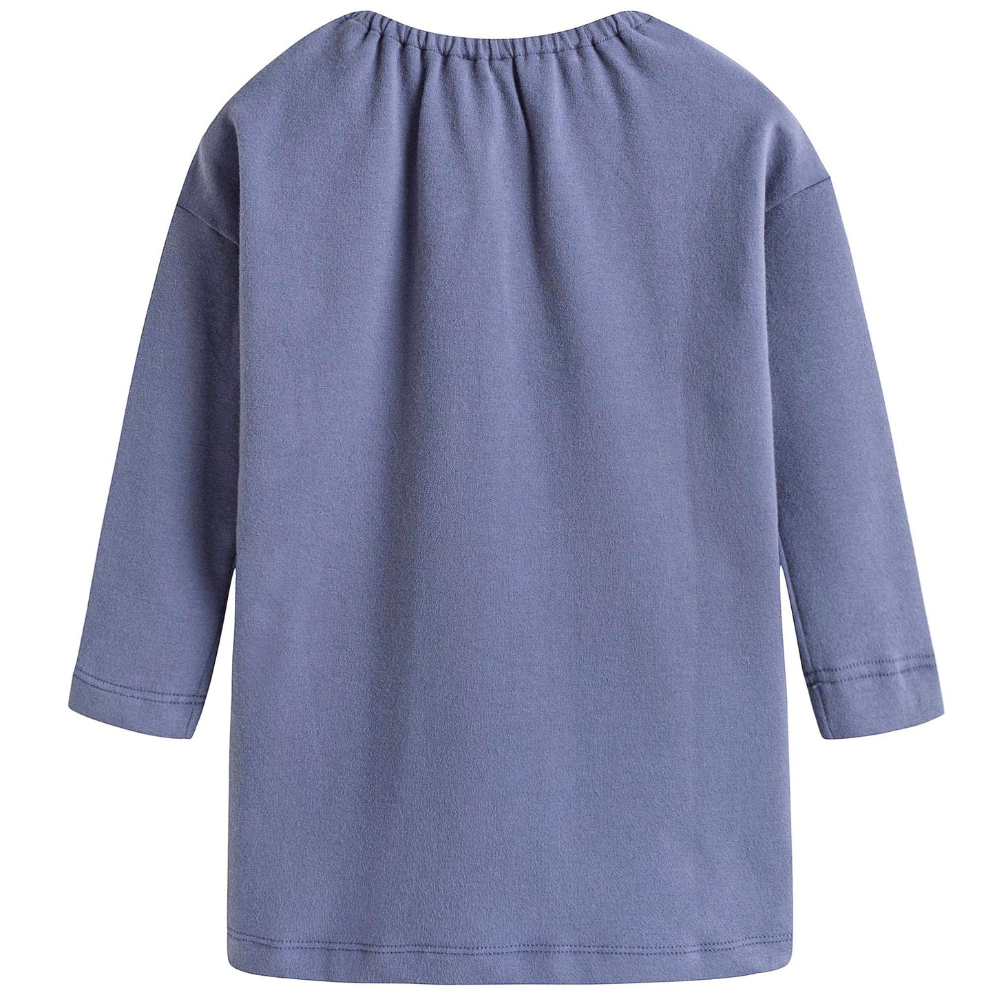 Girls Eggplant Violet Bow Trims Dress With Rib Collar