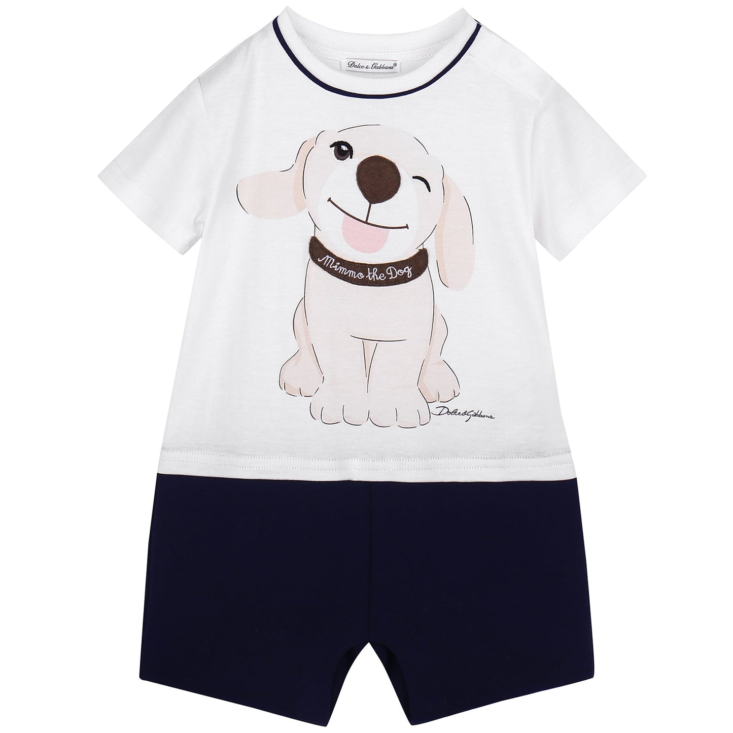 Baby White Dog Babygrow