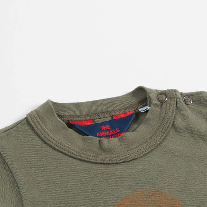 Baby Military Green Tao Bust  Cotton  Babysuit