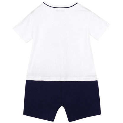 Baby White Dog Babygrow