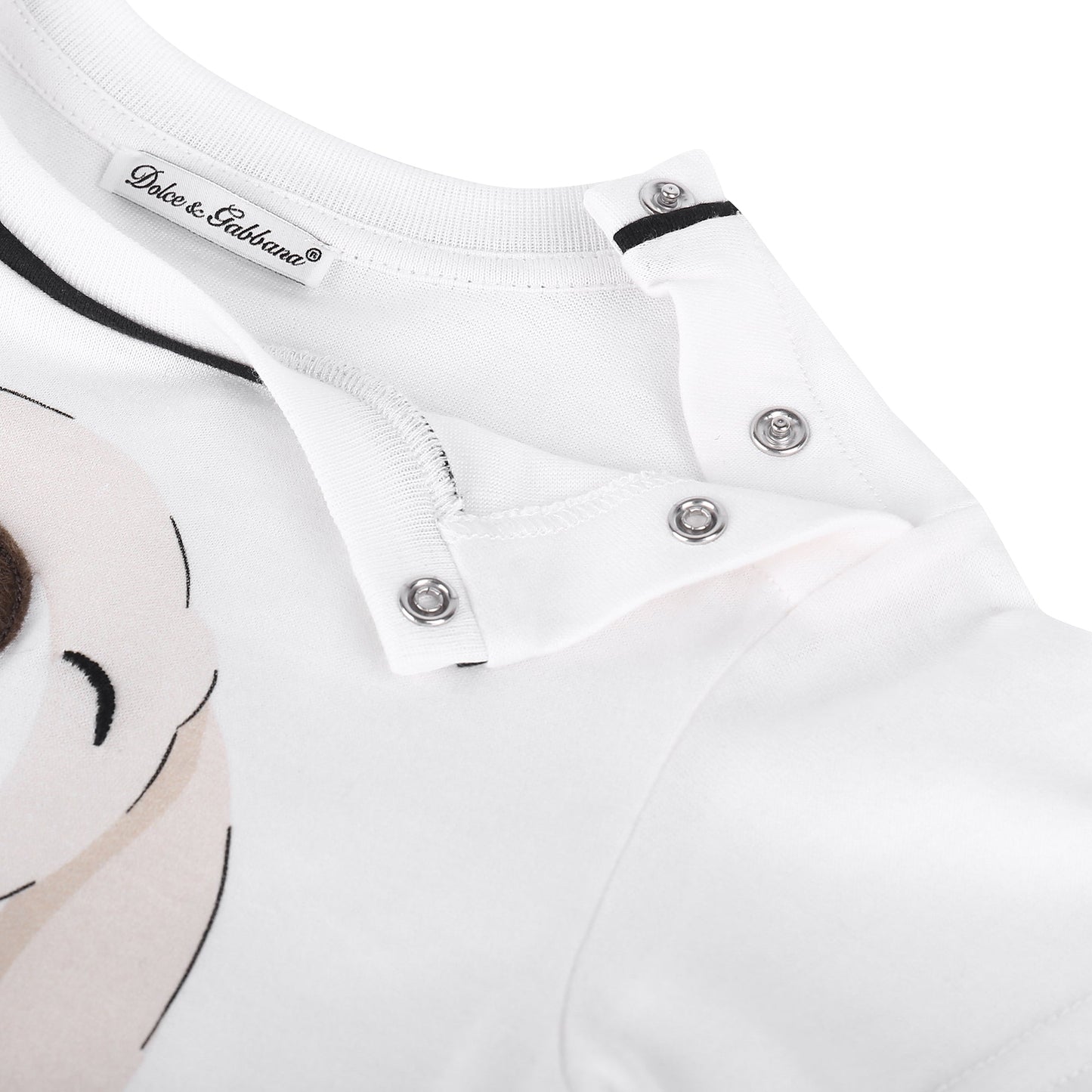 Baby White Dog Babygrow