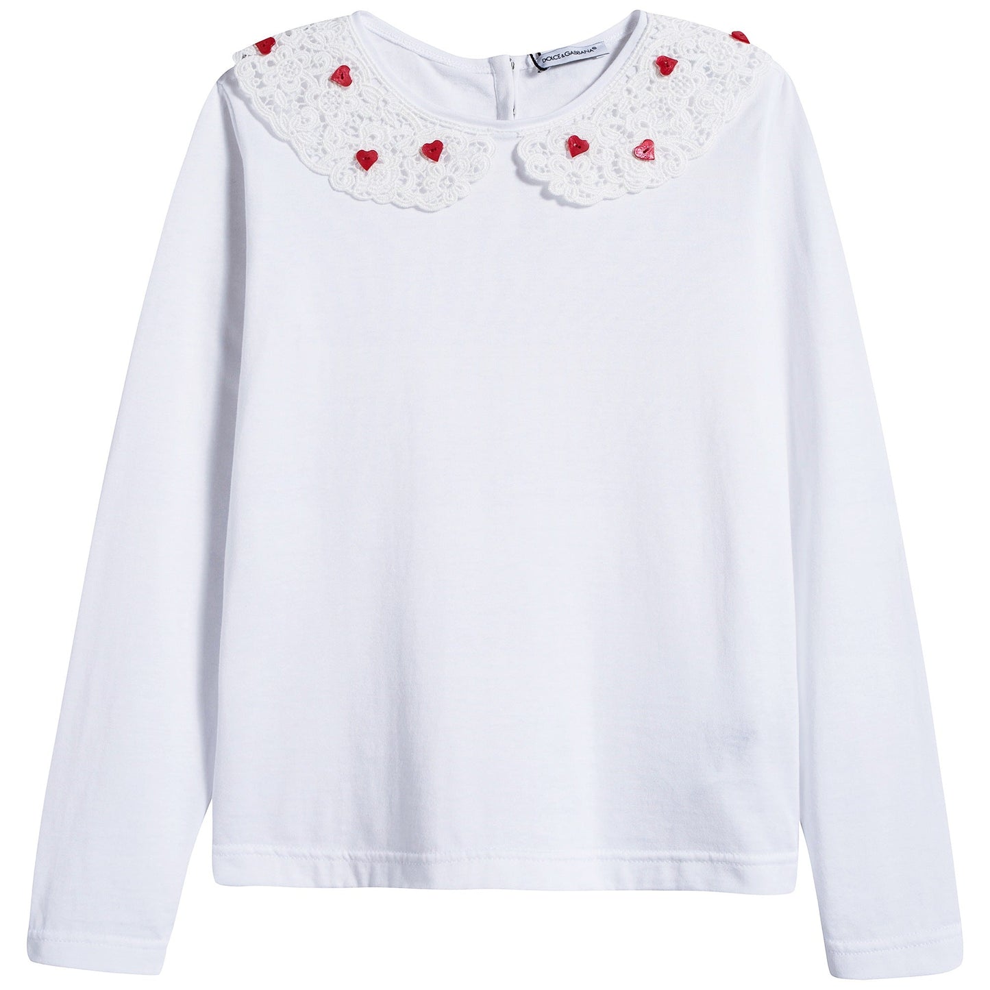 Girls White Cotton T-shirt