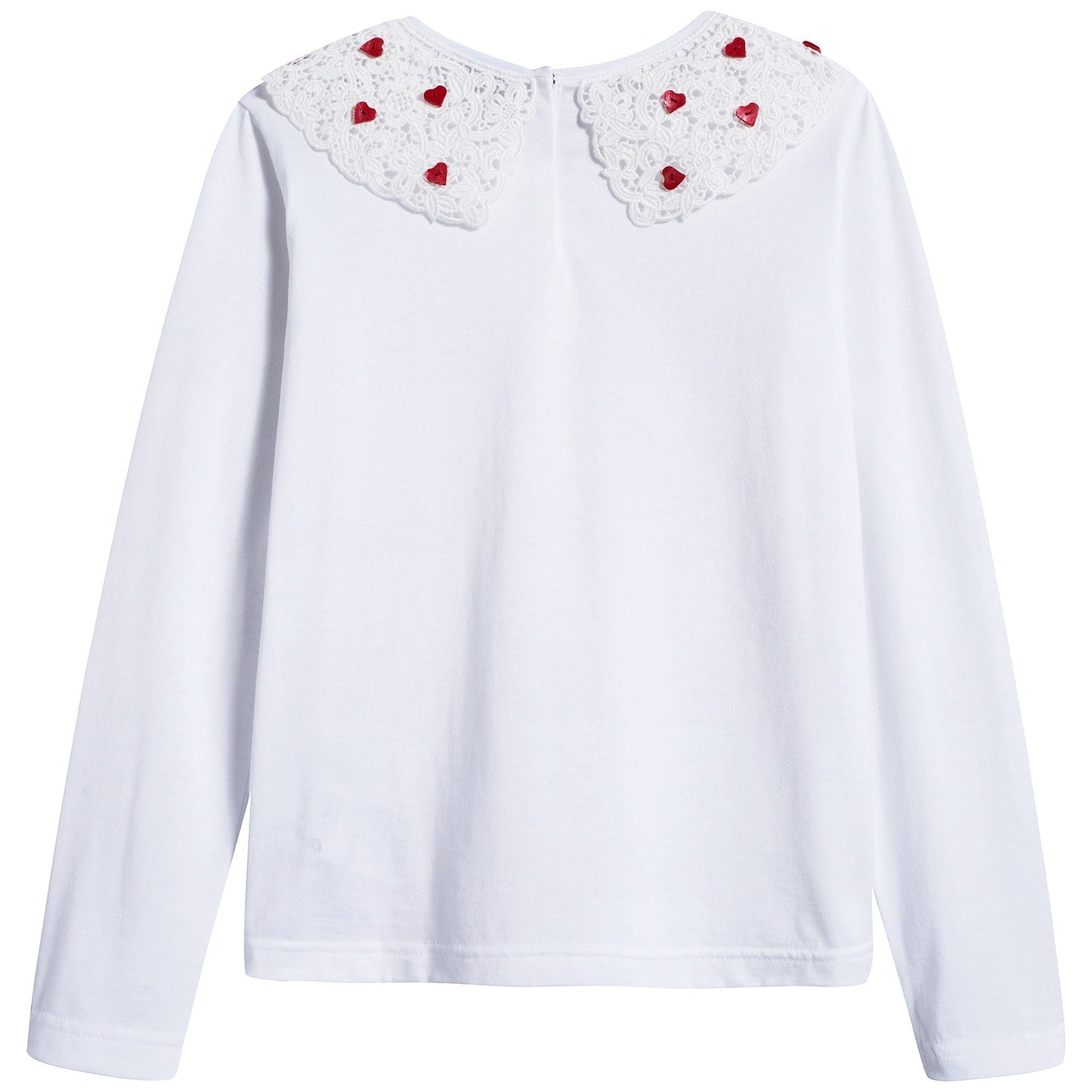 Girls White Cotton T-shirt
