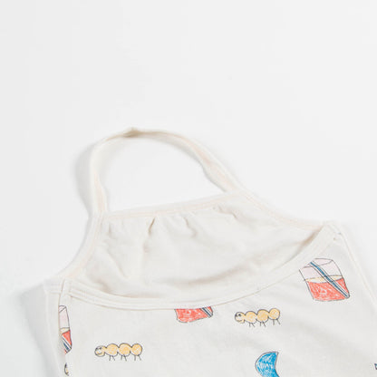 Girls Raw White Glasses Cotton Swimsuit