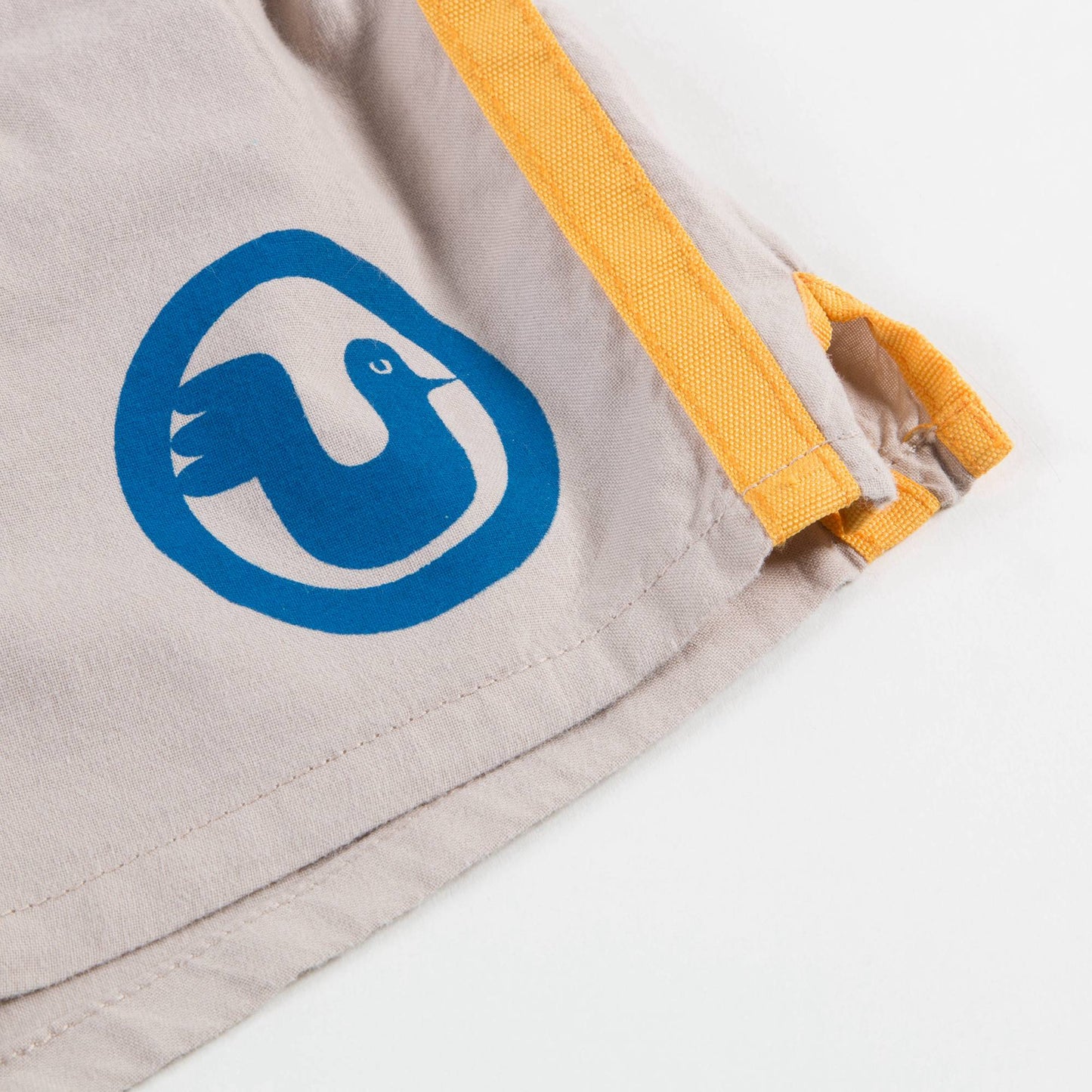 Girls & Boys Beige Bird Cotton Shorts