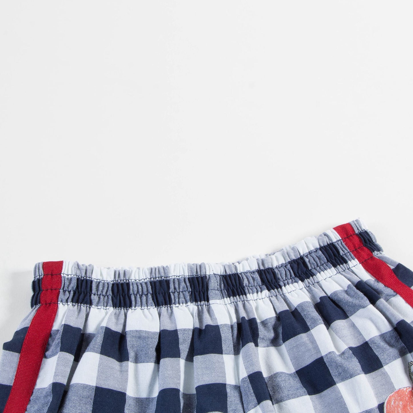 Girls Navy Blue Peach Cotton Shorts
