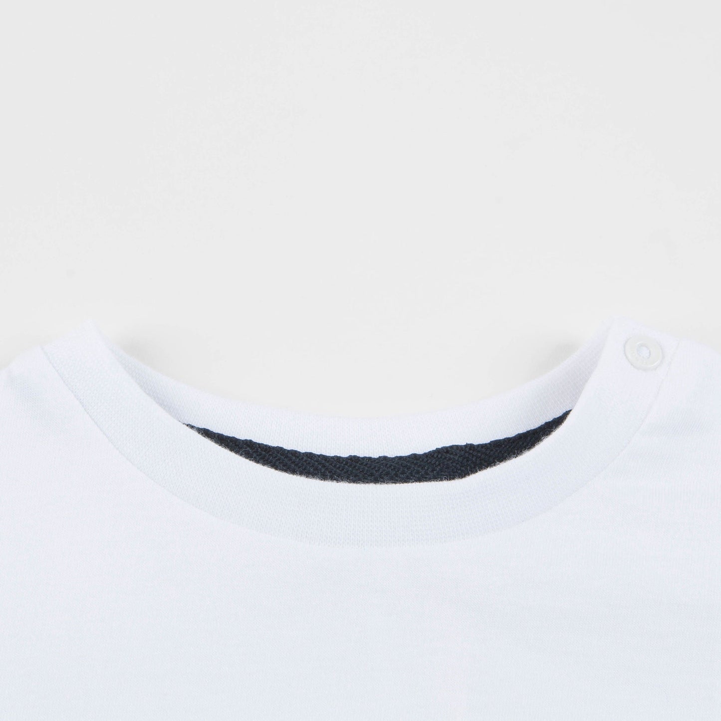 Baby Boys White "Bus" Printed Cotton T-shirt
