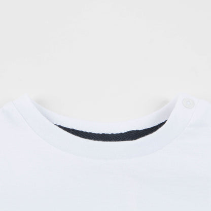 Baby Boys White "Bus" Printed Cotton T-shirt