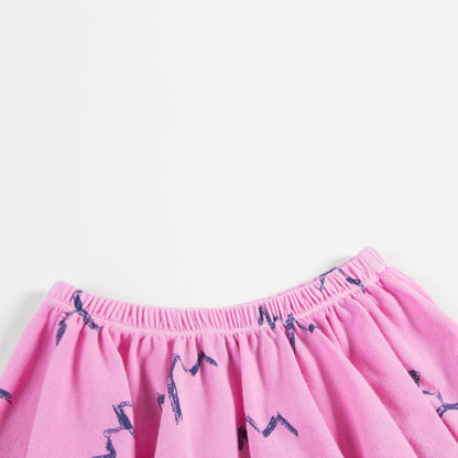 Girls Fuchsia Trees Cotton Skirts