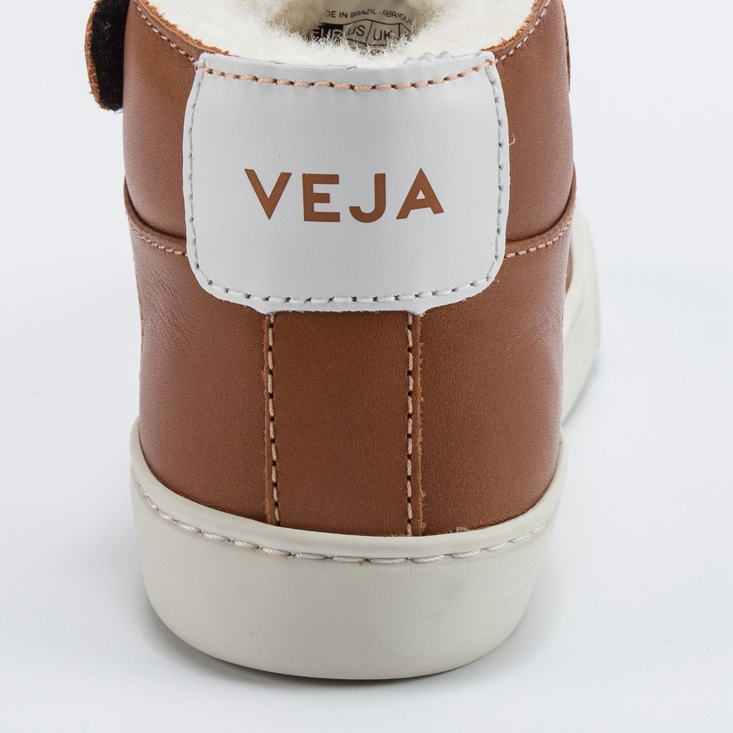 Boys & Girls Brown Leather Velcro High Top Shoes