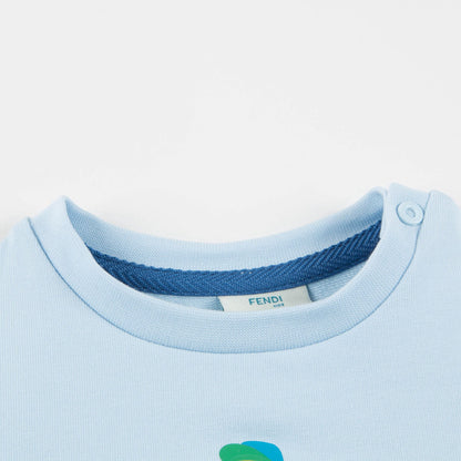 Baby Boys Light Blue Cotton Sweatshirt