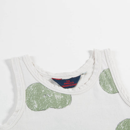 Girls Raw White Apples Cotton Dress