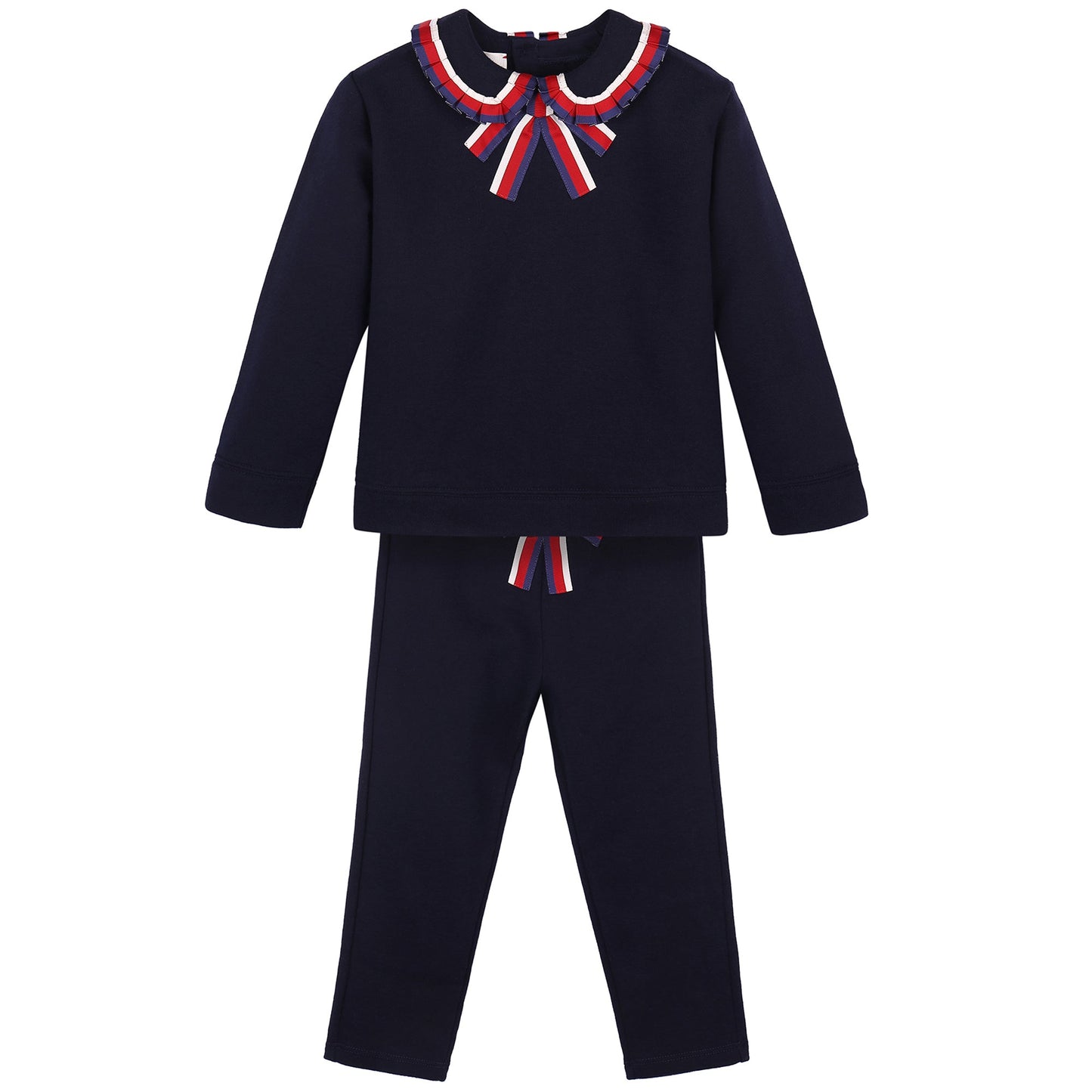 Baby Girls  Navy Blue Ribbon Tracksuit