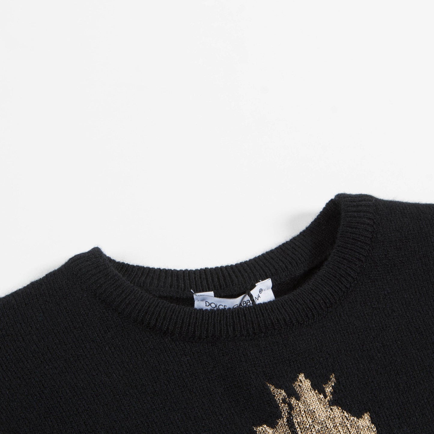 Girls Black  "Love"  Printed  Wool  Sweater