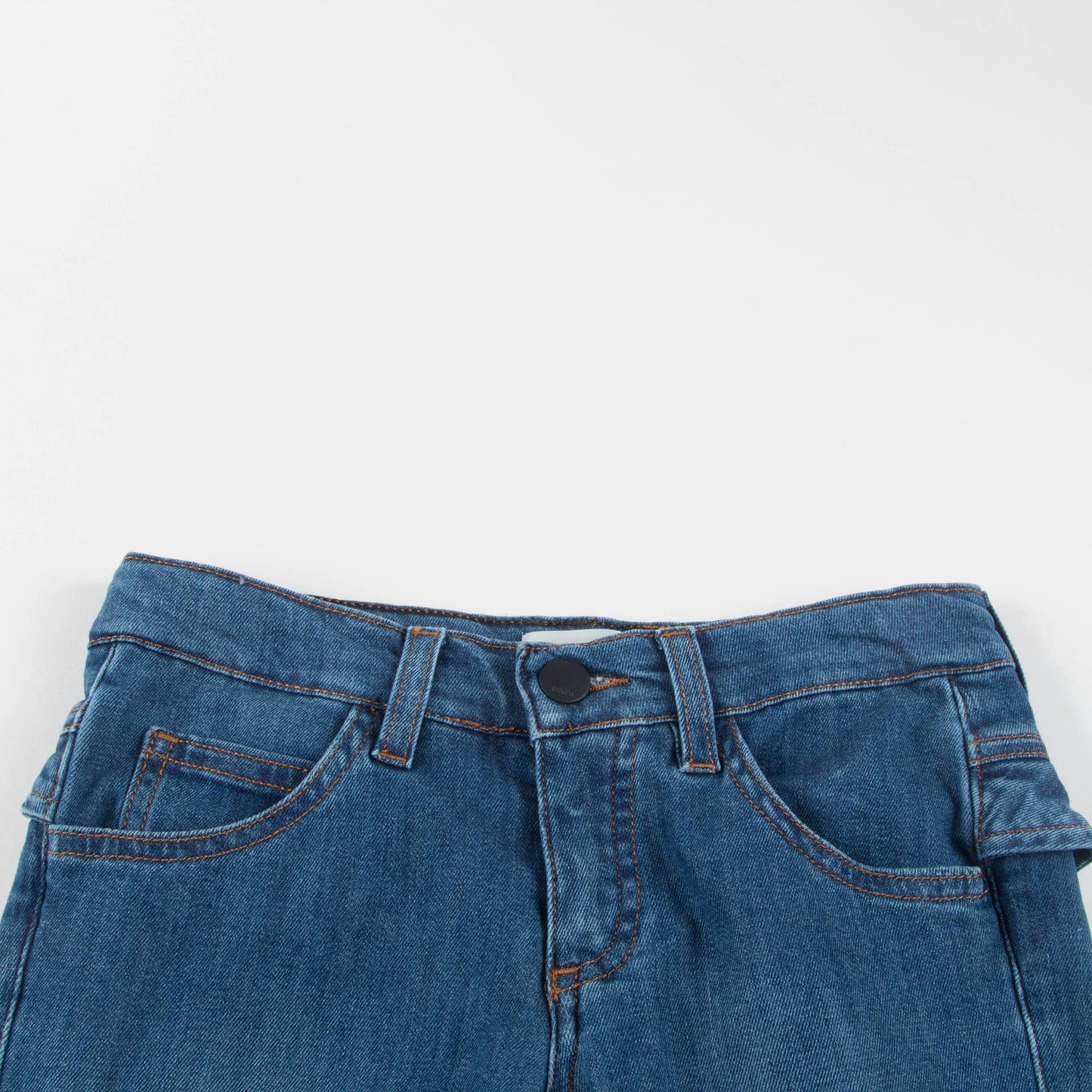 Girls Blue Stretch Denim Cotton Trousers