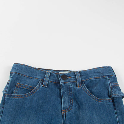 Girls Blue Stretch Denim Cotton Trousers