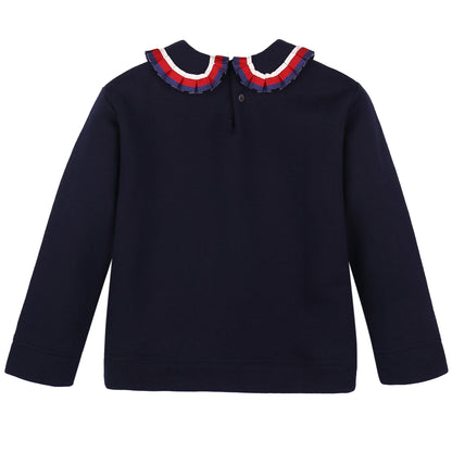 Baby Girls  Navy Blue Ribbon Tracksuit