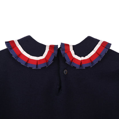 Baby Girls  Navy Blue Ribbon Tracksuit