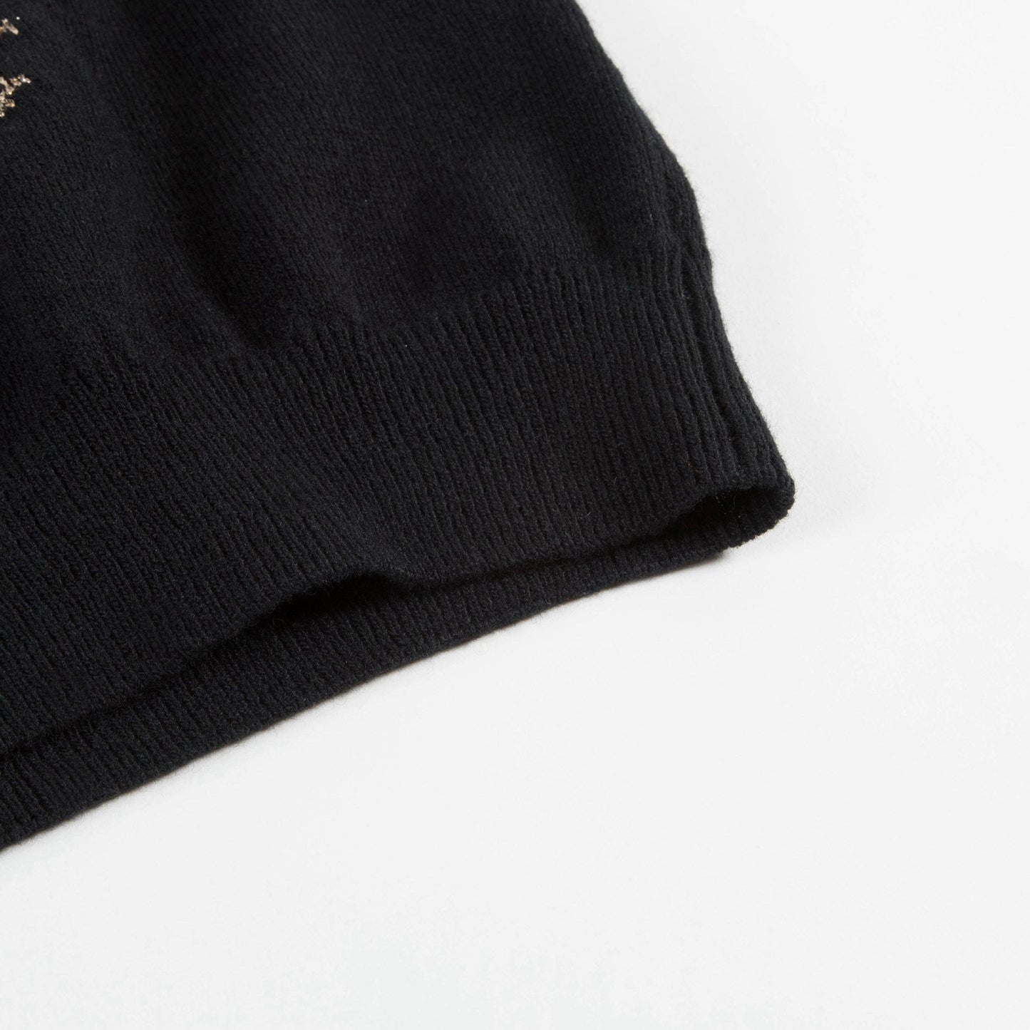 Girls Black  "Love"  Printed  Wool  Sweater