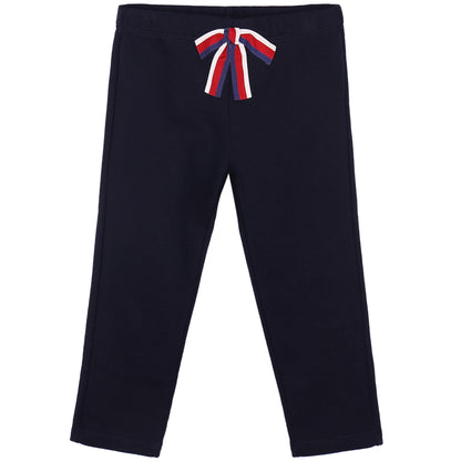 Baby Girls  Navy Blue Ribbon Tracksuit
