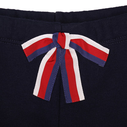 Baby Girls  Navy Blue Ribbon Tracksuit
