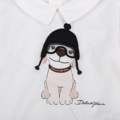Baby White Dog Babygrow With Collar