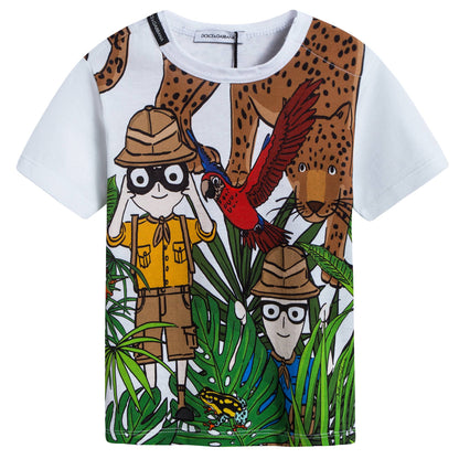 Baby Boys White Cotton T-shirt