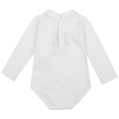 Baby White Dog Babygrow With Collar