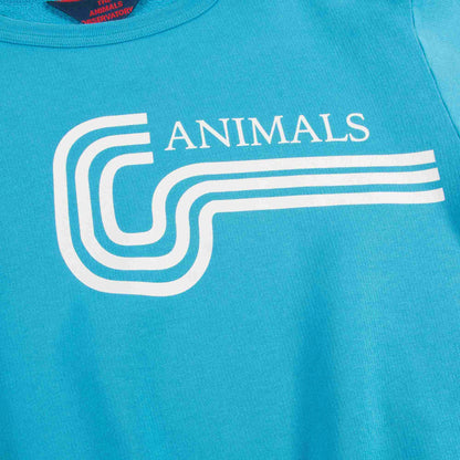 Girls Blue Animals Cotton Swertshirt